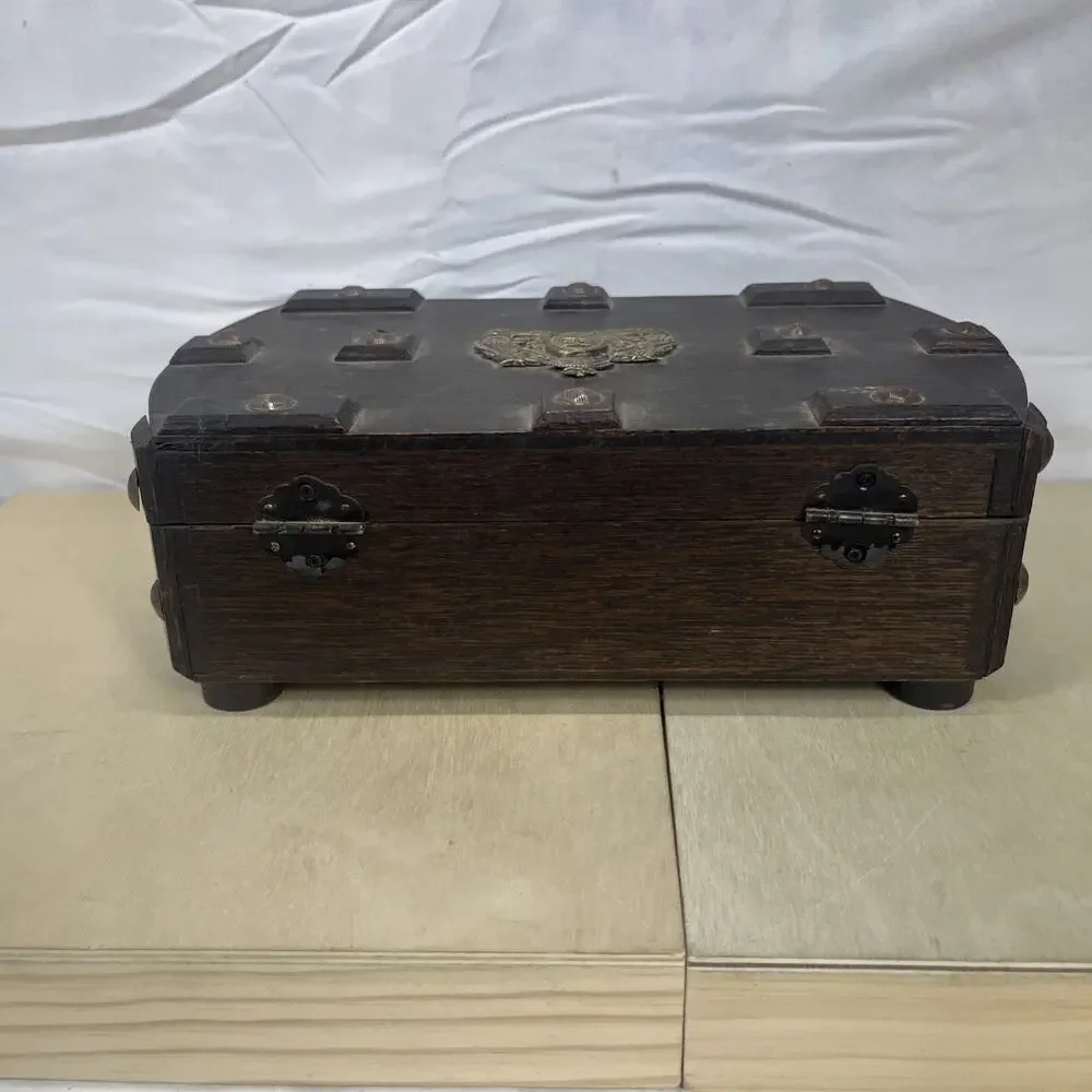 Vintage S. Sper Bijou Valet Jewelry Box Wooden Red Interior